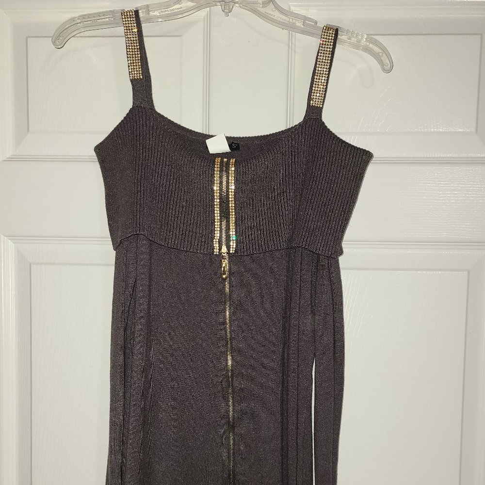 Venus off - the - shoulder zip front sweater